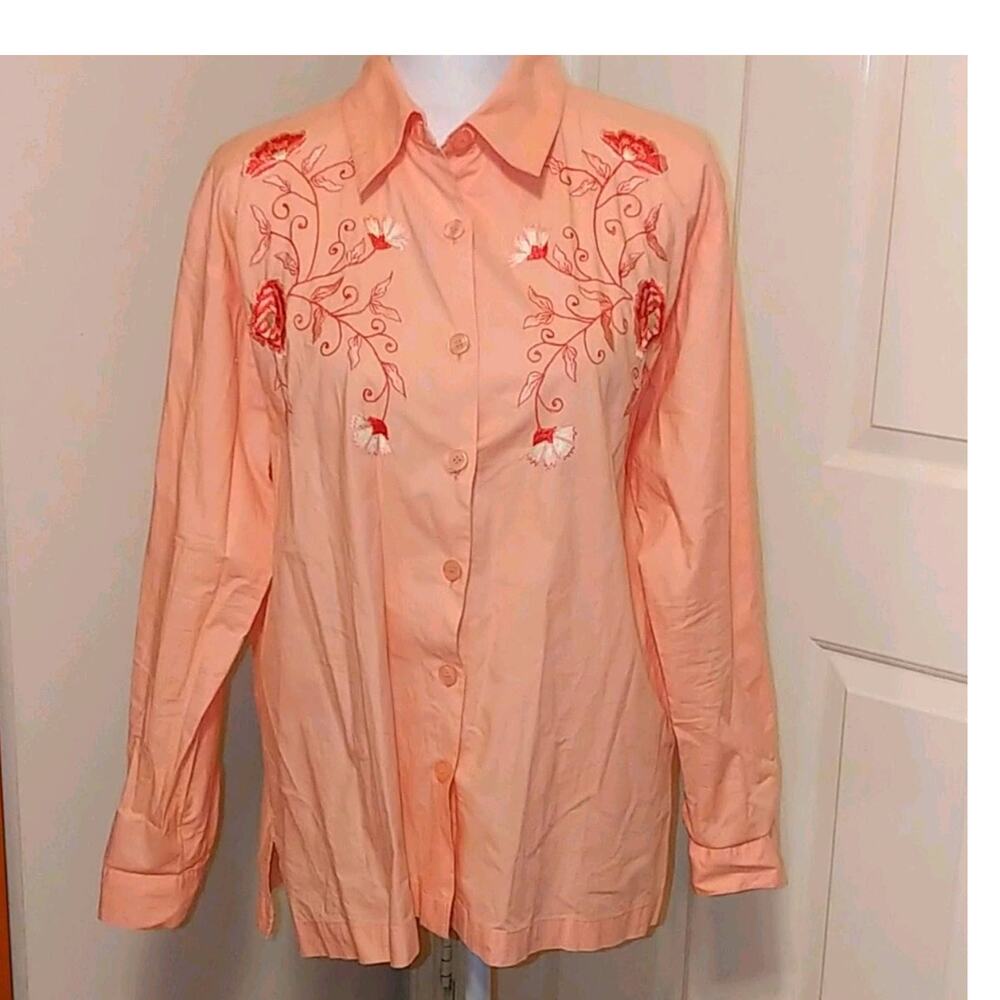 Vintage BFA Classics Top Button Down Embroidered Large